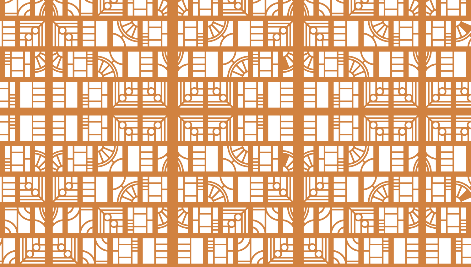 Parasoleil™ The Intercontinental© pattern displayed with a ochre color overlay