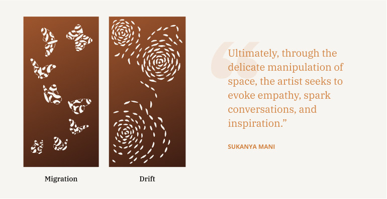 Sukanya Mani patterns developed as part of the Parasoleil Artist Series